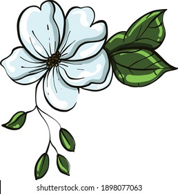 Hermosa flor, ilustración, vector sobre un fondo blanco.