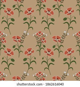 Beautiful flower ilustration seamless pattern.Great for fabric,textile,wrapping paper,scrapbooking.