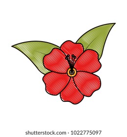 beautiful flower isolated icon