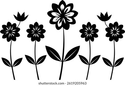 Beautiful Flower Isolated Silhouette Vector Illustration Elegant Floral Design Elements Collection