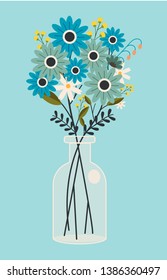 The beautiful flower in the jar in flat vector style. Illustration about flower
for graphic,content , banner, sticker and greeting card.