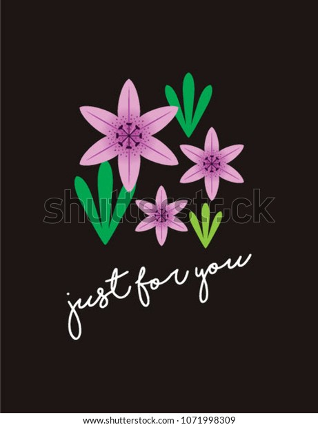 Beautiful Flower Just You Greeting Card Royalty Free Stock Image