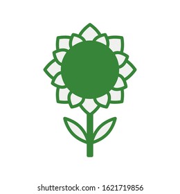 beautiful flower with leaf garden vector illustration design