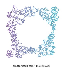 beautiful flower and leafs circular frame