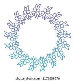 beautiful flower and leafs circular frame