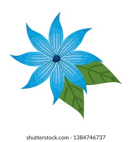 beautiful flower with leafs decoration