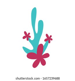 hermosa flor con hojas decoración ilustración vectorial diseño