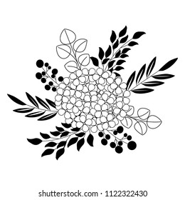 beautiful flower with leafs decorative