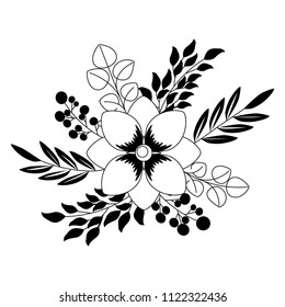 beautiful flower with leafs decorative