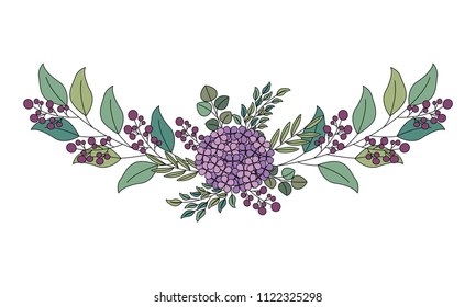 beautiful flower with leafs decorative