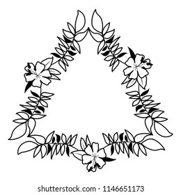beautiful flower and leafs frame