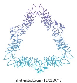beautiful flower and leafs frame