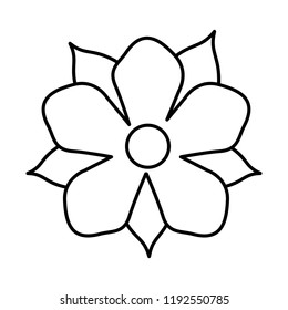 beautiful flower with leafs isolated icon