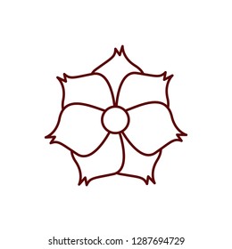 beautiful flower with leafs isolated icon