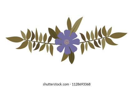 beautiful flower and leafs wreath