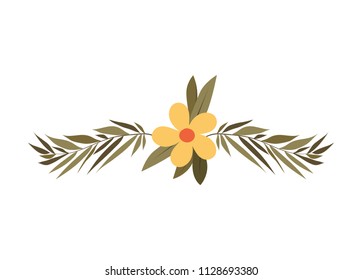 beautiful flower and leafs wreath