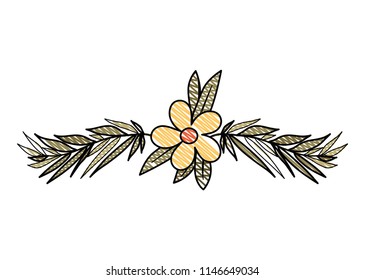 beautiful flower and leafs wreath