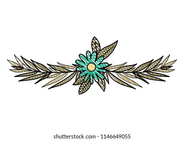 beautiful flower and leafs wreath