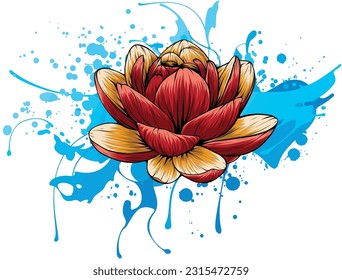 Beautiful flower Lily Lotus vector illustration design