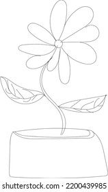 A Beautiful Flower Line Art Design