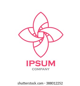 Beautiful flower line decoration vector logo