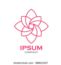 Beautiful flower line decoration vector logo