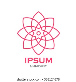 Beautiful flower line decoration vector logo