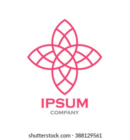 Beautiful flower line decoration vector logo