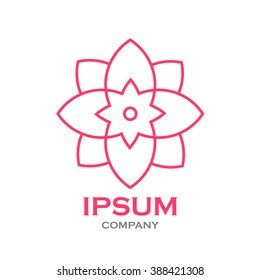 Beautiful flower line decoration vector logo