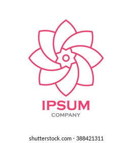 Beautiful flower line decoration vector logo