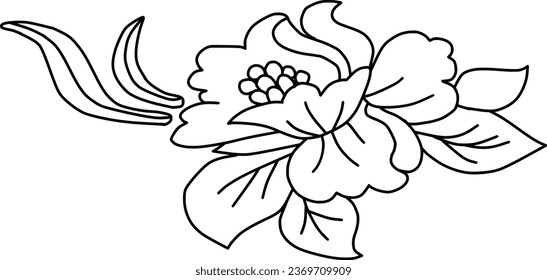Beautiful flower line pattern vector illustration