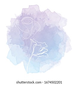 Beautiful flower line vector illustration
