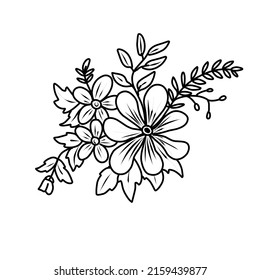 beautiful flower lineart for invitation decoration
