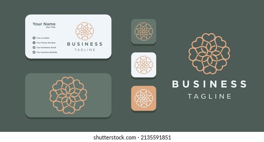 Beautiful flower logo concept design free vector