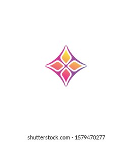 Beautiful flower logo design vector colorful