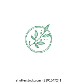 beautiful flower logo icon initials O technology illustration