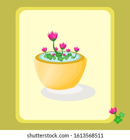 Beautiful flower lotus art design colorful with background decoration graphic vector illustration 