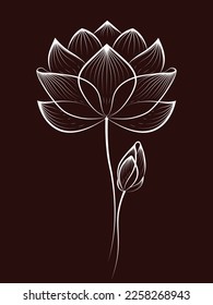 
Beautiful flower lotus. Vector illustration