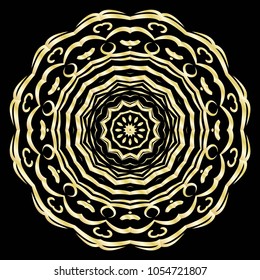 beautiful flower mandala. decorative vector. gold, black color. vector illustration