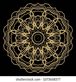 beautiful flower mandala. decorative vector. gold, black color. Super vector illustration.