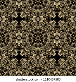 beautiful flower mandala. decorative vector. gold, black color symbol. vector illustration