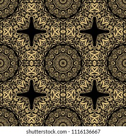 beautiful flower mandala. decorative vector. gold, black color symbol. vector illustration