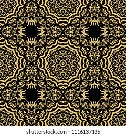 beautiful flower mandala. decorative vector. gold, black color symbol. vector illustration