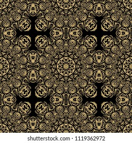 beautiful flower mandala. decorative vector. gold, black color symbol. vector illustration