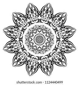 beautiful flower mandala. decorative vector. gold, black color. Super magic vector illustration