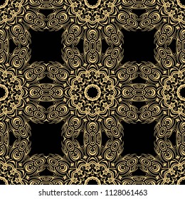 beautiful flower mandala. decorative vector. gold, black color symbol. vector illustration
