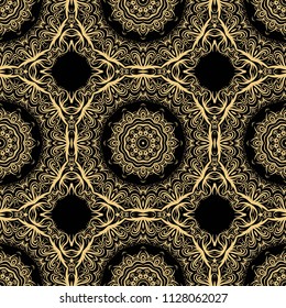 beautiful flower mandala. decorative vector. gold, black color symbol. vector illustration