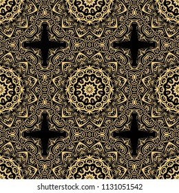 beautiful flower mandala. decorative vector. gold, black color symbol. vector illustration