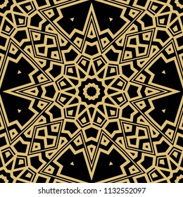beautiful flower mandala. decorative vector. gold, black color. vector print illustration.