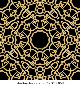 beautiful flower mandala. decorative vector. gold, black color. vector print illustration.
